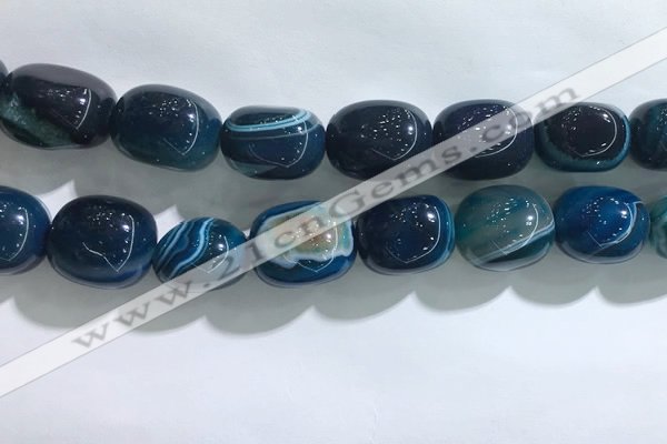 CNG8317 15.5 inches 15*20mm nuggets striped agate beads wholesale