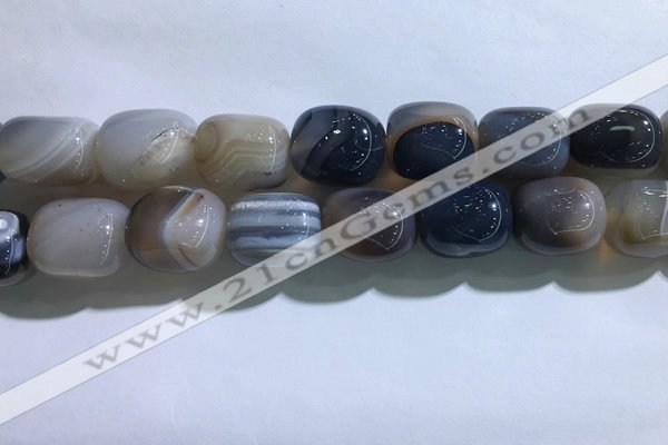 CNG8318 15.5 inches 15*20mm nuggets striped agate beads wholesale