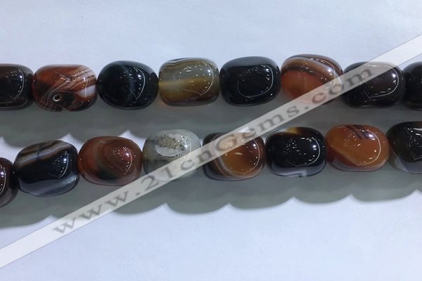 CNG8319 15.5 inches 15*20mm nuggets striped agate beads wholesale