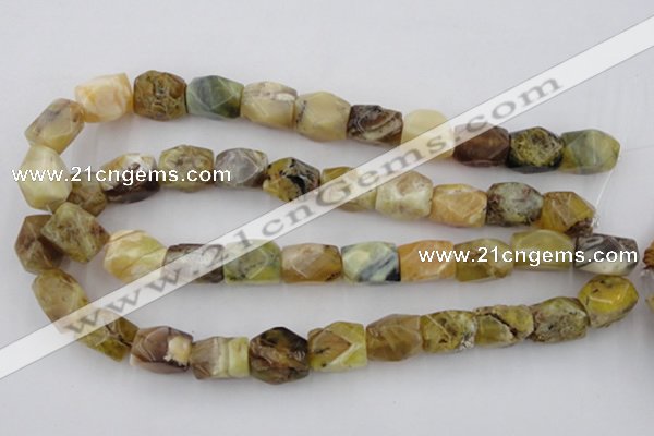 CNG832 15.5 inches 13*18mm faceted nuggets yellow opal beads