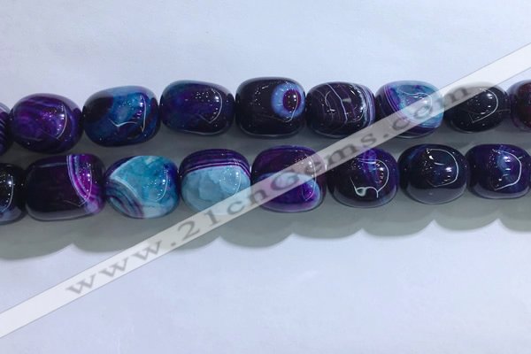 CNG8321 15.5 inches 15*20mm nuggets striped agate beads wholesale