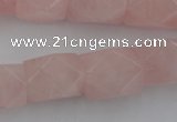 CNG833 15.5 inches 13*18mm faceted nuggets rose quartz beads