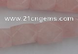 CNG833 15.5 inches 13*18mm faceted nuggets rose quartz beads