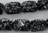 CNG834 15.5 inches 13*18mm faceted nuggets snowflake obsidian beads