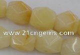 CNG837 15.5 inches 13*18mm faceted nuggets yellow jade beads