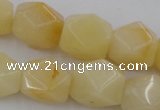 CNG837 15.5 inches 13*18mm faceted nuggets yellow jade beads