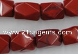 CNG839 15.5 inches 13*18mm faceted nuggets red jasper beads