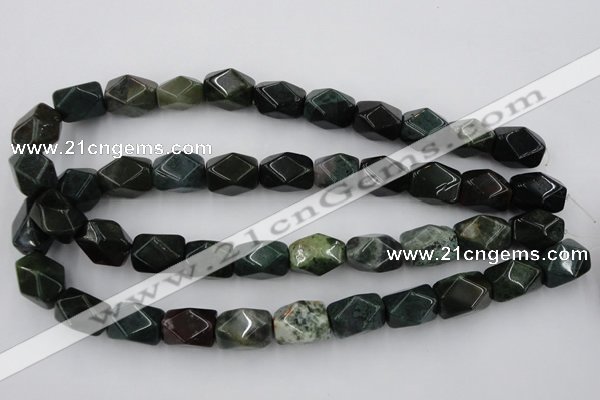 CNG845 15.5 inches 13*18mm faceted nuggets moss agate beads