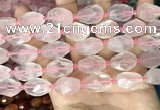 CNG8506 10*14mm - 13*18mm faceted nuggets rose quartz beads