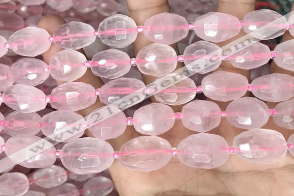 CNG8507 11*15mm - 13*18mm faceted nuggets rose quartz beads