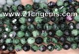 CNG8529 15.5 inches 9*10mm faceted nuggets ruby zoisite beads