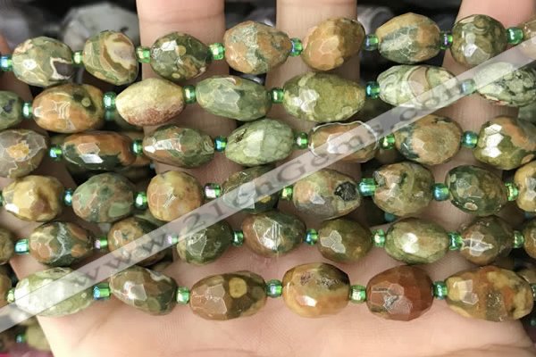 CNG8539 15.5 inches 8*10mm - 9*13mm faceted nuggets rhyolite beads