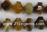 CNG854 15.5 inches 12*15mm faceted nuggets agate gemstone beads