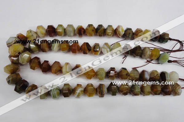 CNG854 15.5 inches 12*15mm faceted nuggets agate gemstone beads