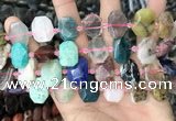 CNG8553 13*18mm - 15*25mm faceted freeform mixed gemstone beads