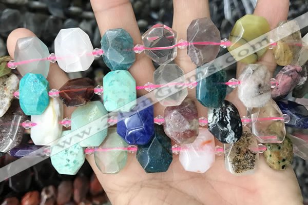 CNG8553 13*18mm - 15*25mm faceted freeform mixed gemstone beads