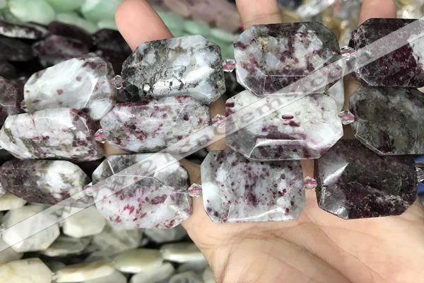 CNG8559 22*30mm - 25*35mm faceted freeform tourmaline beads