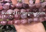 CNG8565 12*16mm - 15*20mm faceted nuggets strawberry quartz beads