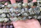 CNG8567 12*16mm - 15*20mm faceted nuggets green rutilated quartz beads