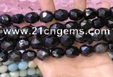 CNG8574 12*16mm - 15*20mm faceted nuggets black obsidian beads