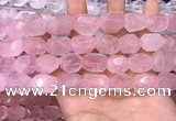 CNG8580 13*18mm - 15*20mm faceted nuggets rose quartz beads