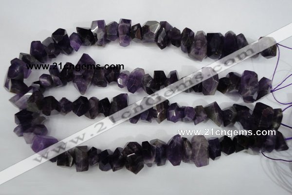 CNG859 15.5 inches 10*14mm – 12*20mm faceted nuggets amethyst beads