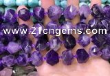 CNG8593 12*16mm - 13*18mm faceted nuggets amethyst beads