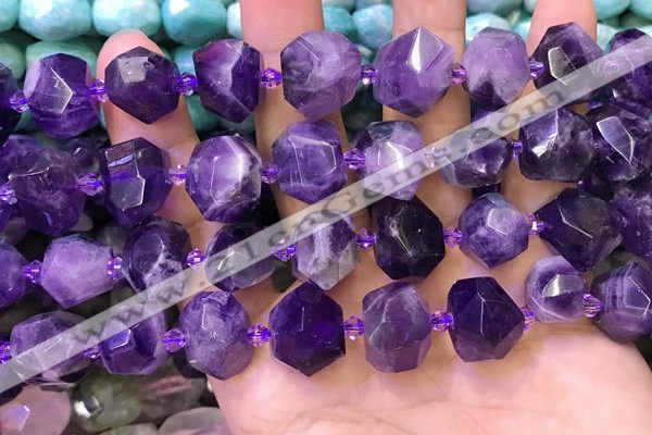 CNG8593 12*16mm - 13*18mm faceted nuggets amethyst beads