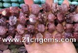 CNG8594 12*16mm - 13*18mm faceted nuggets strawberry quartz beads