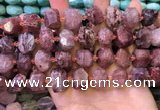 CNG8594 12*16mm - 13*18mm faceted nuggets strawberry quartz beads