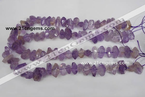 CNG860 15.5 inches 8*12mm – 12*20mm faceted nuggets amethyst beads