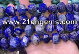 CNG8601 12*16mm - 13*18mm faceted nuggets lapis lazuli beads