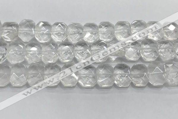 CNG8610 10*13mm - 12*16mm faceted freeform white crystal beads