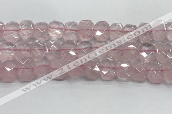 CNG8611 10*13mm - 12*16mm faceted freeform rose quartz beads