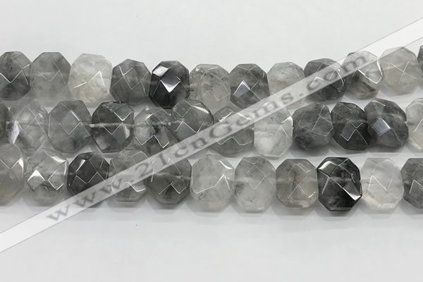 CNG8612 10*13mm - 12*16mm faceted freeform cloudy quartz beads