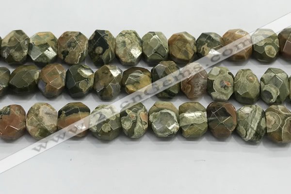 CNG8619 10*13mm - 12*16mm faceted freeform rhyolite beads