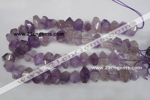 CNG862 15.5 inches 12*18mm – 14*23mm faceted nuggets amethyst beads