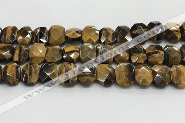 CNG8620 10*13mm - 12*16mm faceted freeform yellow tiger eye beads