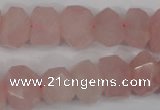 CNG863 15.5 inches 10*14mm faceted nuggets rose quartz beads