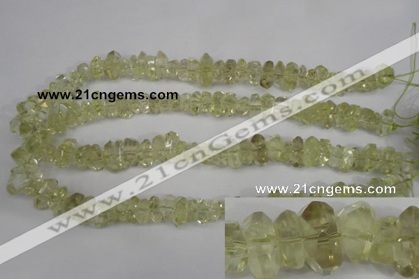 CNG864 15.5 inches 5*10mm – 10*17mm faceted nuggets lemon quartz beads