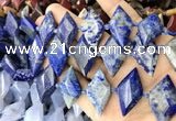 CNG8649 13*20mm - 15*25mm faceted freeform lapis lazuli beads