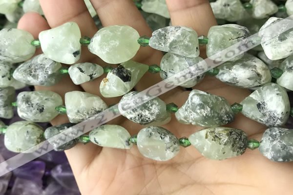 CNG8664 12*16mm - 18*25mm nuggets green rutilated quartz beads