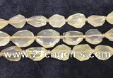 CNG8685 16*23mm - 25*30mm faceted freeform lemon quartz beads