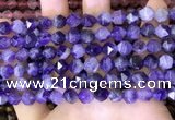 CNG8701 15.5 inches 8mm faceted nuggets amethyst gemstone beads