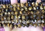 CNG8725 15.5 inches 8mm faceted nuggets yellow tiger eye beads