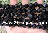 CNG8738 15.5 inches 10mm faceted nuggets black agate beads