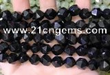 CNG8739 15.5 inches 12mm faceted nuggets black agate beads