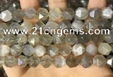 CNG8749 15.5 inches 12mm faceted nuggets grey moonstone beads