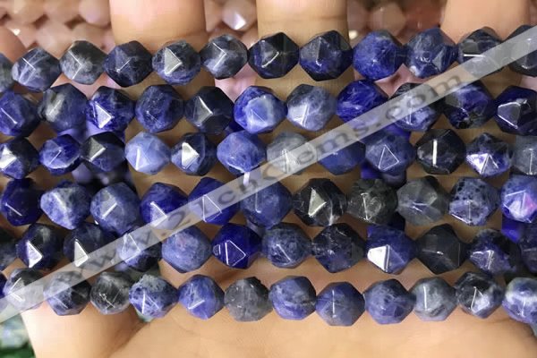 CNG8764 15.5 inches 8mm faceted nuggets sodalite gemstone beads