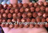 CNG8768 15.5 inches 10mm faceted nuggets goldstone beads wholesale